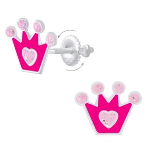 Boucles d'oreilles couronne coeur